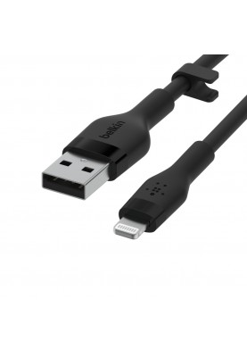 Belkin Кабель заряджання/синхронізації USB-A > Lightning, 2м, силіконовий з кліпсою, чорний