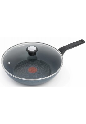 Tefal Сковорода ВОК з кришкою Generous Cook, 28см, алюміній, бакеліт, скло, чорний