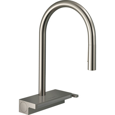 Hansgrohe Змішувач для кухні Aquno Select M81, довж.виливу - 220мм, поворотний, витяжний, 1 важіль, сталь