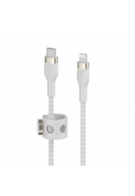 Belkin Кабель USB-С - Lightning BRAIDED SILICONE 1m White