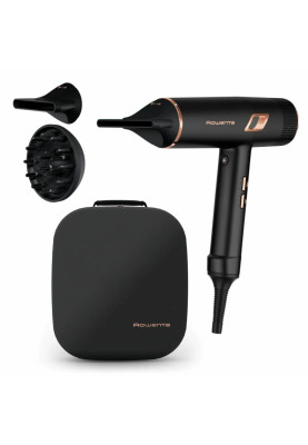 Rowenta Фен Ultimate Experience Maestria, 2000Вт, 3 режими, дифузор, кейс для зберігання, іоніз-я, хол. обдув, чорний