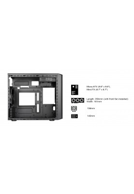 SilverStone Корпус FARA FA311-B, без БЖ, 2xUSB3.0, 1xUSB2.0, Steel Side Panel, mATX, Black