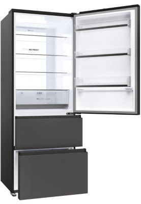 Haier Холодильник Haier багатодверний, 190.5x70х64.8, холод.відд.-354л, мороз.відд.-174л, 3дв., А+, NF, інв., дисплей, зона нульова, чорний