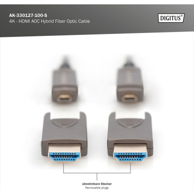 Digitus Кабель DIGITUS HDMI (M/M), 4K, AOC, 10м, чорний