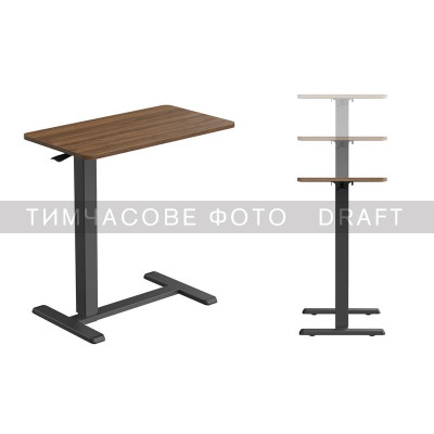 2E Стіл компактний 2E CE710BD, 710x400мм, регульована висота, чорно-коричневий