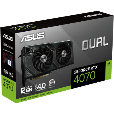 ASUS Відеокарта GeForce RTX 4070 12GB GDDR6X DUAL-RTX4070-O12G