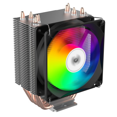 2E Gaming Процесорний кулер Air Cool AC90D4-ARGB, LGA1700, 1200, 115x, 1366, AM5, AM4, AM3, AM3+, 4pin PWM, 3pin +5VARGB, TDP 130W