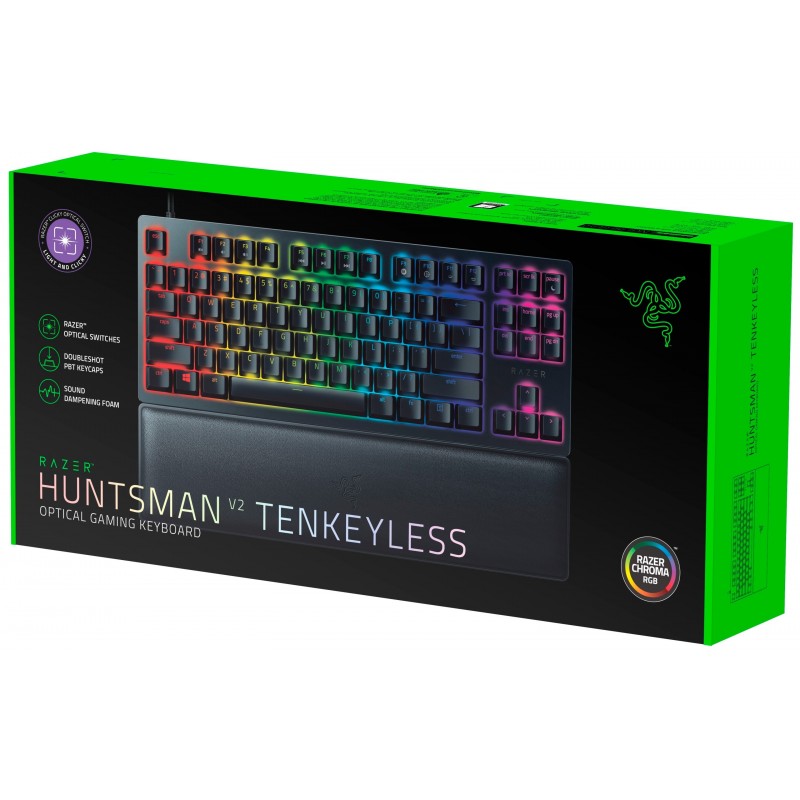 Razer Клавіатура ігрова Huntsman V2 Tenkeyless Purple Switch USB RU Black