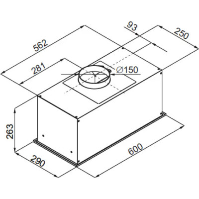 Hansa Витяжка вбудована, 60см,, чорний
