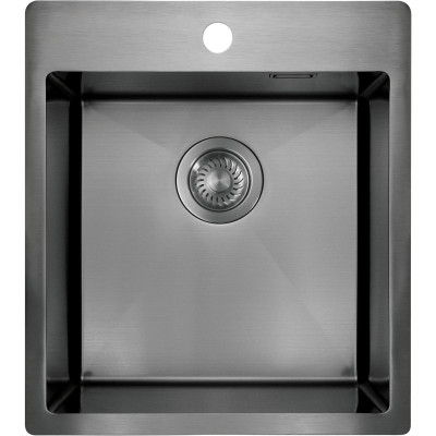 Deante Мийка кухонна OLFATO PRECIOUS, сталь, прямокутник, без крила, 505х450х200мм, чаша - 1, врізна, титан