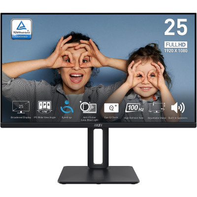MSI Монітор 24.5" PRO MP251P D-Sub, HDMI, MM, IPS, 100Hz, 4ms, sRGB 101%, FreeSync, Pivot