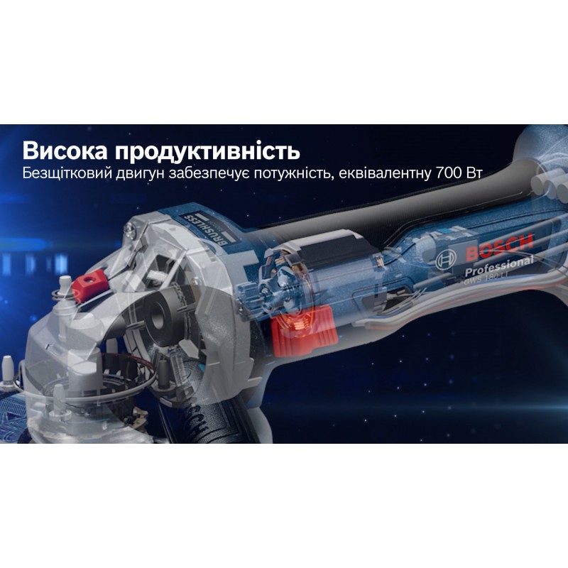 Bosch Шліфмашина кутова акумуляторна Professional GWS 180-LI