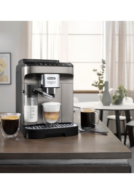 Delonghi Кавомашина Magnifica Evo, 1.8л, зерно+мелена, автомат.капуч, дисплей, авторецептів -7, графіт