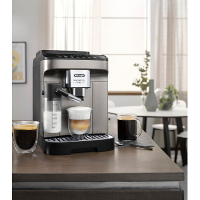 Delonghi Кавомашина Magnifica Evo, 1.8л, зерно+мелена, автомат.капуч, дисплей, авторецептів -7, графіт