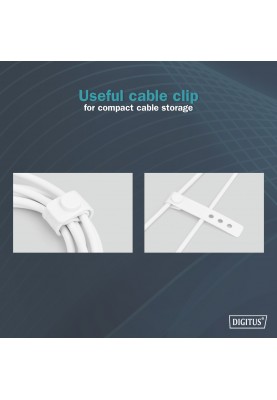 Digitus USB-A > Lightning заряджання/синхронізації, 1м, USB 2.0, 12W, силіконовий, білий