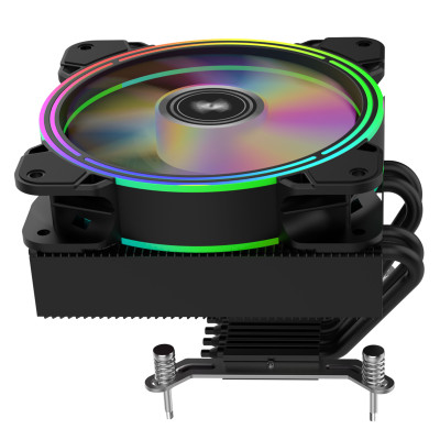 2E Gaming Процесорний кулер Air Cool AC120T4-ARGB, LGA1700, 1200, 115x, 1366, AM5, AM4, AM3, AM3+, 4pin PWM, 3pin +5VARGB, TDP 130W