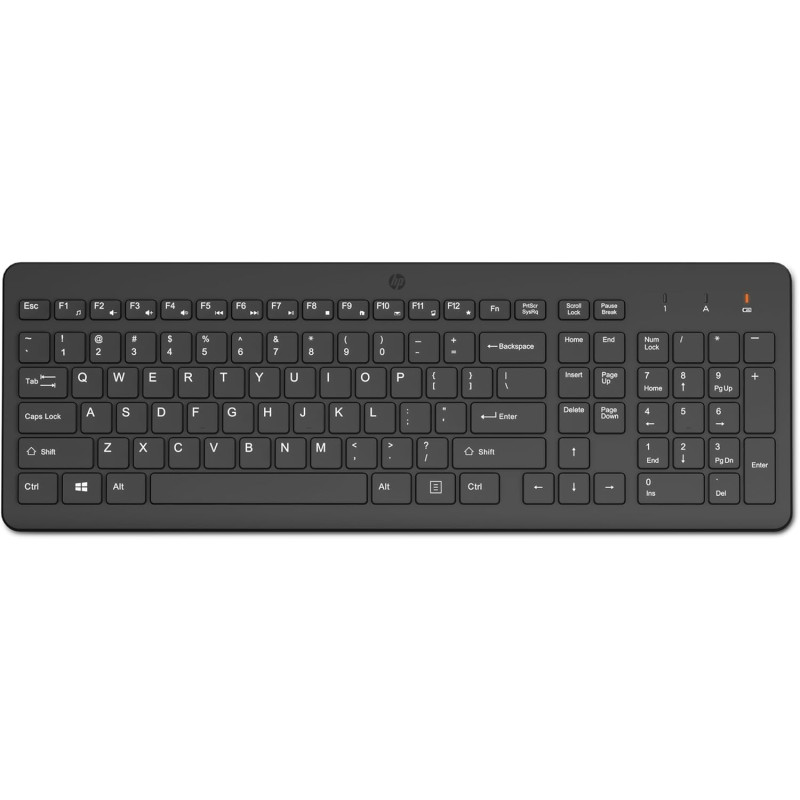 HP Клавіатура мембранна 220, 104key, WL, EN/UK, чорний