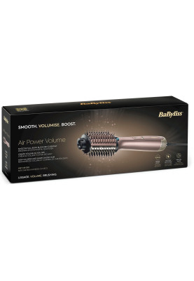 BaByliss Фен-щітка Air Power Volume, 1000Вт, 2 режими, дифузор, іоніз-я, хол. обдув, кераміка, рожевий
