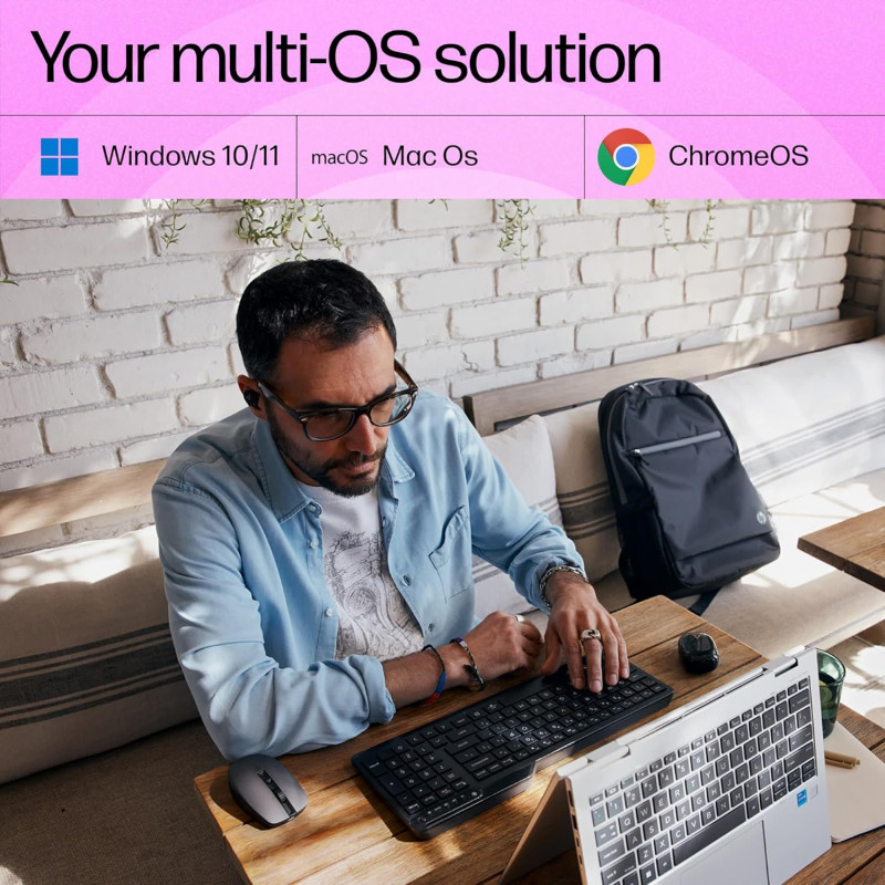 HP Клавіатура мембранна HP 460 Multi-Device key, BT, EN/UK, чорний