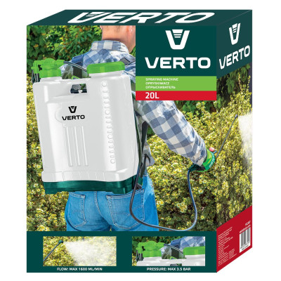 Verto Обприскувач, помповий, пластмаса, 3.5 Бар, 1.6 л/хв, 20л