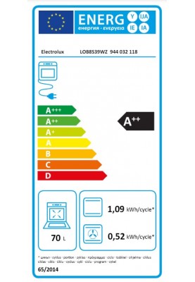 Electrolux Духовий шафа електричний, 70л, А++, пара, дисплей, конвекція, ф-ція пароварки, чорний