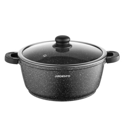 ARDESTO Кастрюля зі скляною кришкою Gemini Anzio, 5л, алюміній, чорний