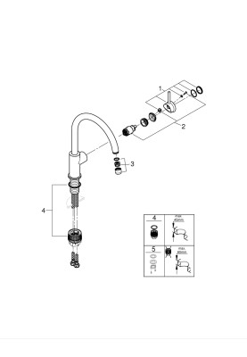 Grohe Змішувач для кухні QuickFix Start Classic, довж.виливу - 223мм, поворотний, 1важіль, хром