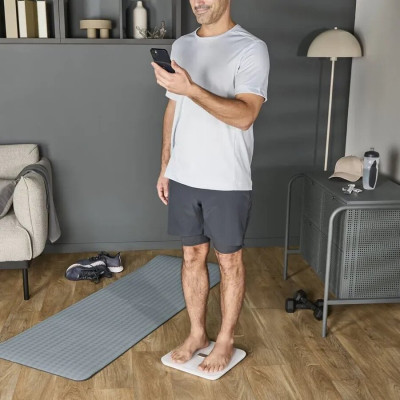 Tefal Ваги Tefal підлогові Goodvibes Sport, 200кг, Bluetooth, AAAx4 в комплекті, скло, білий