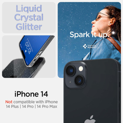 Spigen Чохол для Apple iPhone 14 Liquid Crystal Glitter, Rose Quartz
