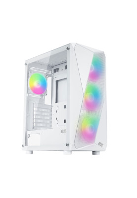 2E Gaming Корпус Aruba G3313W, без БЖ 1xUSB3.0, 2xUSB2.0, 5x120мм ARGB, VGA 300мм, LCS ready, HUB, TG Side Panel, ATX, білий
