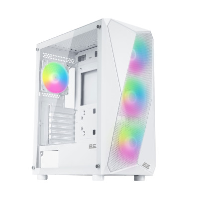 2E Gaming Корпус Aruba G3313W, без БЖ 1xUSB3.0, 2xUSB2.0, 5x120мм ARGB, VGA 300мм, LCS ready, HUB, TG Side Panel, ATX, білий
