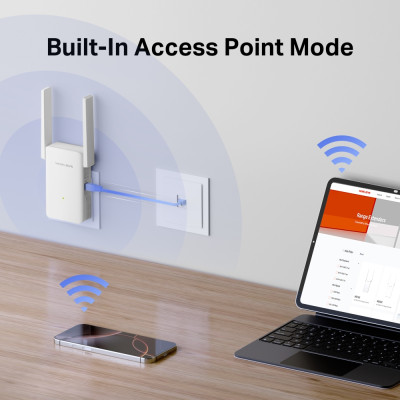Mercusys Розширювач покриття WiFi ME80X AX3000, 1хGE LAN