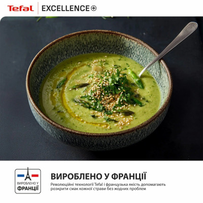 Tefal Кастрюля Tefal Excellence+, з кришкою, 24см, алюміній, скло, бакеліт, чорний