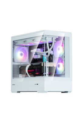 Zalman Корпус P30 White V2, без БР, 1xUSB3.0, 1хUSB Type-C, 3x120мм ARGB, TG Front/Side Panel, mATX, білий