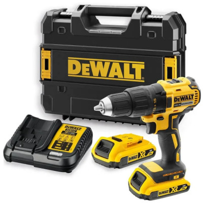 DeWALT Дриль-шурупокрут безщітковий XR Li-Ion 18В акб 2х2А·год 65Нм 500-1750об/хв патрон 13мм ЗП кейс 1.15кг