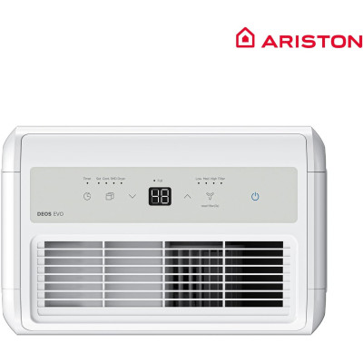 Ariston Осушувач повітря Ariston Deos EVO 12, 12л.в сутки, 35м.кв, 130м3/рік, 210Вт, ел.кер-ня, дисплей, таймер, авто вимк., білий