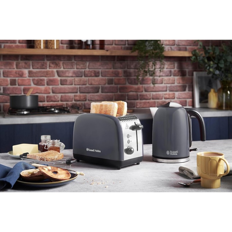 Russell Hobbs Тостер Colours Plus, 1600Вт, нержав., підігрів,разморозка, сірий