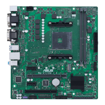 ASUS Материнcька плата PRO A520M-C II/CSM sAM4 A520 2xDDR4 HDMI D-Sub DP DVI mATX