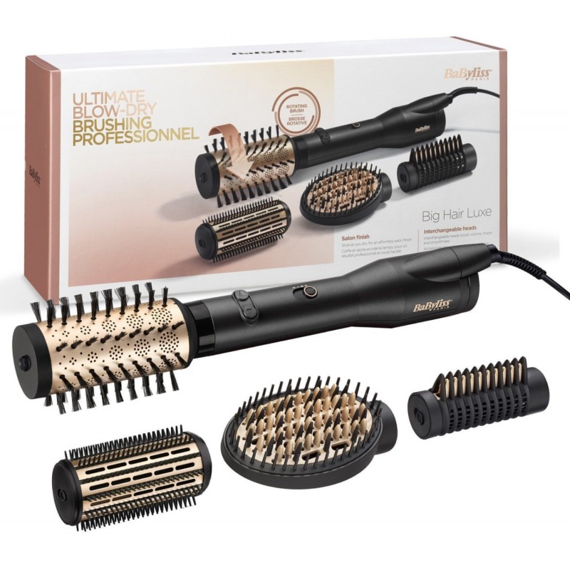 BaByliss AS970E, Фен-щітка 650 Вт, 4 насадки, чорний