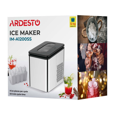 ARDESTO Льодогенератор побутовий, 12кг/добу, 1.8л, нерж ARDESTO Льодогенератор побутовий, 12кг/добу, 1.8л, нерж