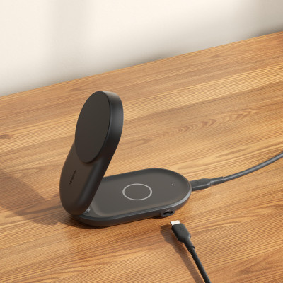 Belkin Зарядне бездротовий пристрій Belkin UltraCharge 2-in-1 Foldable Magnetic Charging 25Вт, чорний