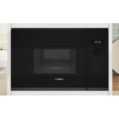 Bosch Мікрохвильова піч Bosch вбудована, 20л, електр. керув., 800Вт, дисплей, чорний/нержавіюча сталь