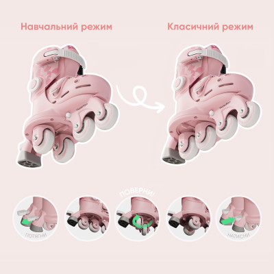 YVolution Ролики Switch Skates Рожеві