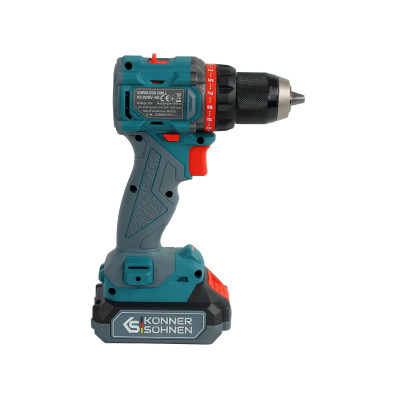 Könner & Söhnen Шурупокрут-дриль ударний акумуляторний Konner&Sohnen KS ID20V-60 KIT 74 PLUS 20В 2х2А·рік 60Нм 0-450·0-1900об/хв LED-світло ЗП набір свердл і біт 74. Könner & Söhnen Шурупокрут-дриль ударний акумуляторний Konner&Sohnen KS ID20V-60 KIT 74 PLUS 20В 2х2А·рік 60Нм 0-450·0-1900об/хв LED-світло ЗП набір свердл і біт 74.
