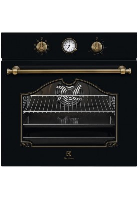 Electrolux Духова шафа електрична Rococo, 72л, A, конвекція, телескопічні напрямні, чорний