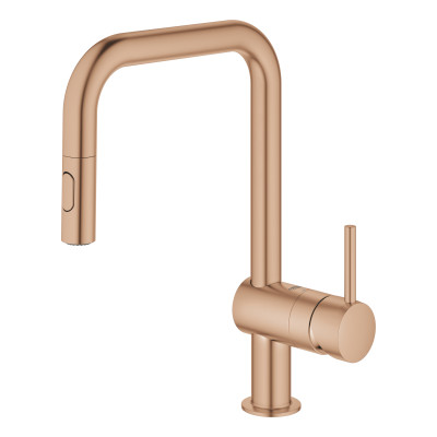 Grohe Змішувач для кухні Minta, довж.виливу - 225мм, поворотний/витяжний, 1важіль, матовий теплий захід сонця