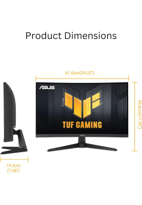 ASUS Монітор 27" TUF Gaming VG27VQM1B DVI, 2xHDMI, DP, MM, VA, 280Hz, 1ms, DCI-P3 90%, CURVED, AdaptiveSync