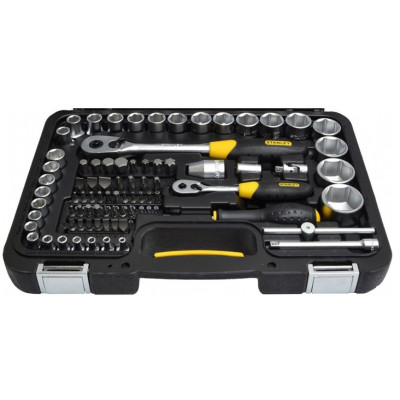 Stanley Набір інструменту MaxiDrive, Набір торцевих головок, 1/2", 1/4", 96 од., кейс