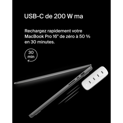 Belkin Зарядне пристрій мережевий 200Вт 4хUSB-С GAN PD PPS, білий