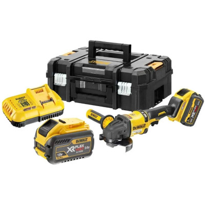 DeWALT Шліфмашина кутова акумуляторна DeWALT XR FLEXVOLT Li-lon 54В акб 2x3.0А·год 125мм 9000об/хв ЗП, кейс 2.18кг